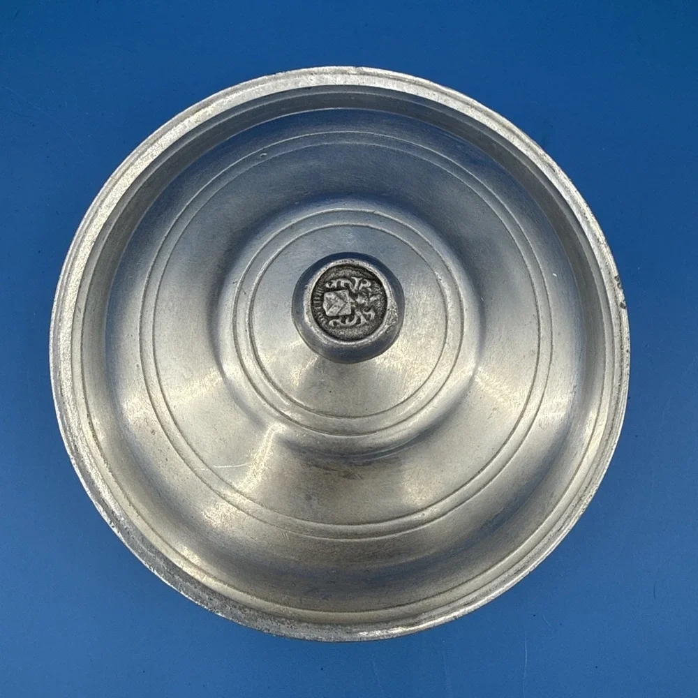 Vtg Wilton Pewter Pit aw/ Lid USA Dutch Oven Bowl Pan With Lid